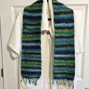 Handmade Peacock Tail Crochet Scarf 56"